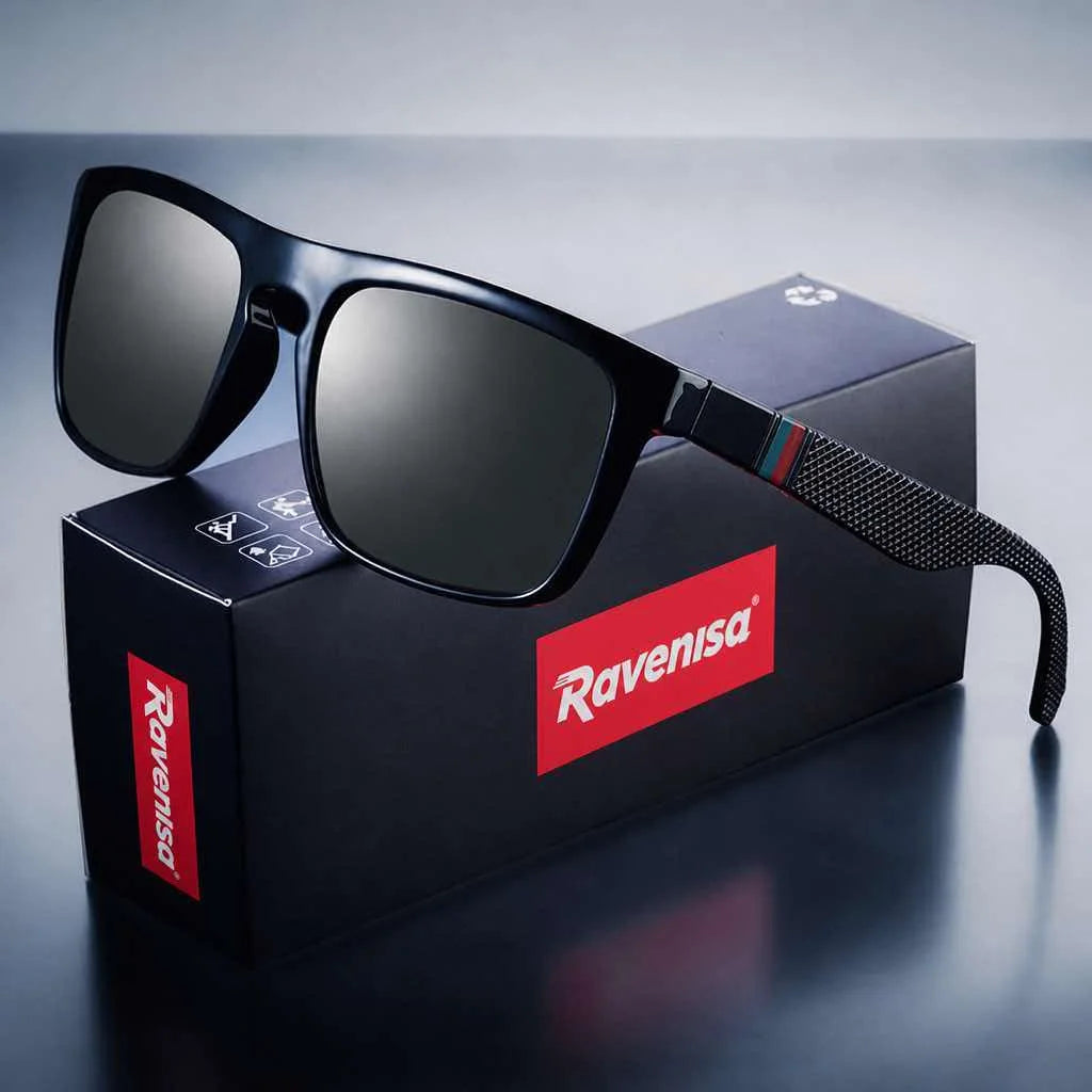 Vintage square polarized sunglasses for men and women by HSF Marketplace, UV400 UV protection, ideal for driving and fishing.