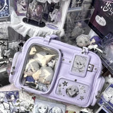 Harajuku Pin Doll 20cm display Ita bag by HSF Marketplace, PU leather shoulder bag with large capacity, preppy style for women