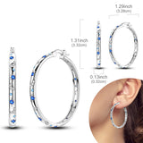 925 sterling silver hoop earrings with zirconia accents, hypoallergenic jewelry for women and girls
