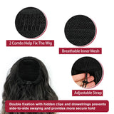 180g 26-inch ombre brown blonde curly drawstring ponytail clip, heat-resistant synthetic hair by HSF Marketplace