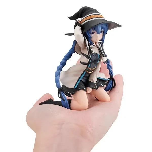 Roxy Migurdia kneeling anime figure, palm-size PVC collectible from Mushoku Tensei: Jobless Reincarnation