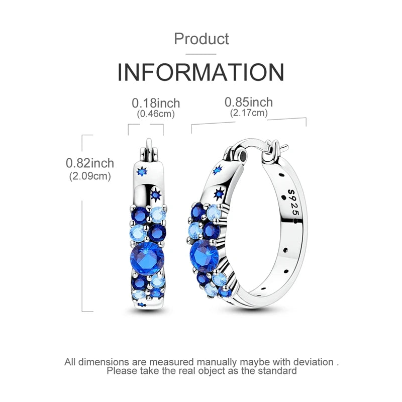 925 sterling silver hoop earrings with night sky gemstones by HSF Marketplace