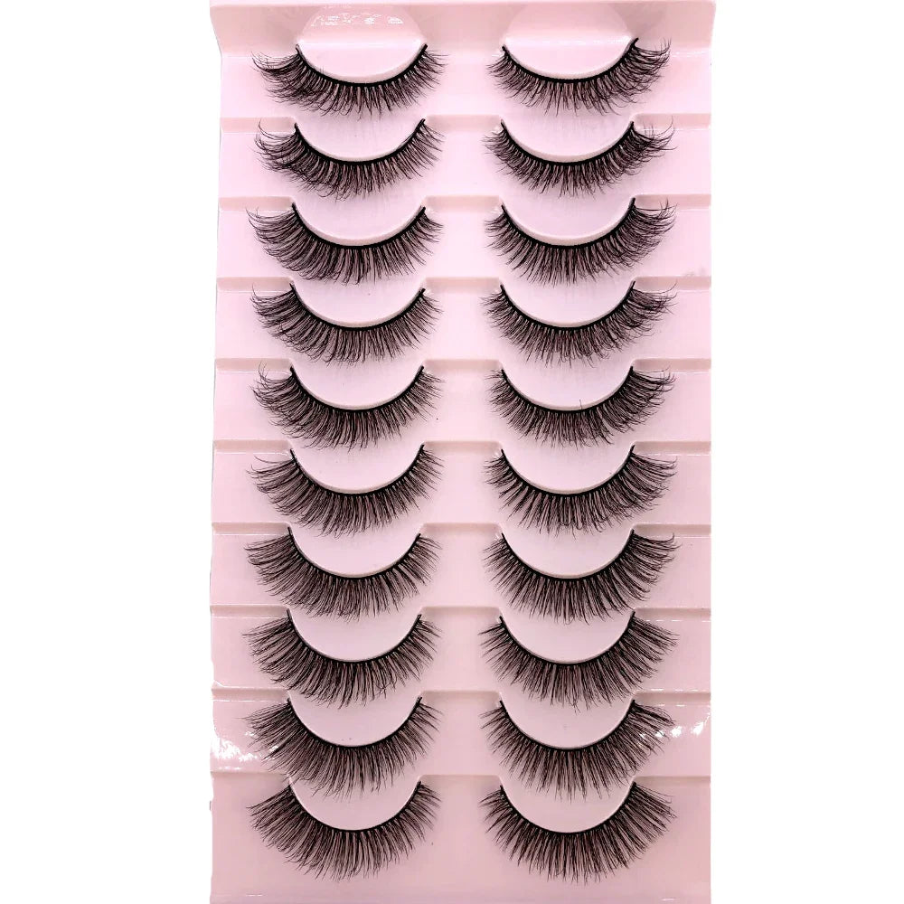 3D faux mink hair false eyelashes, 10 pairs of fluffy lashes by HSF Marketplace