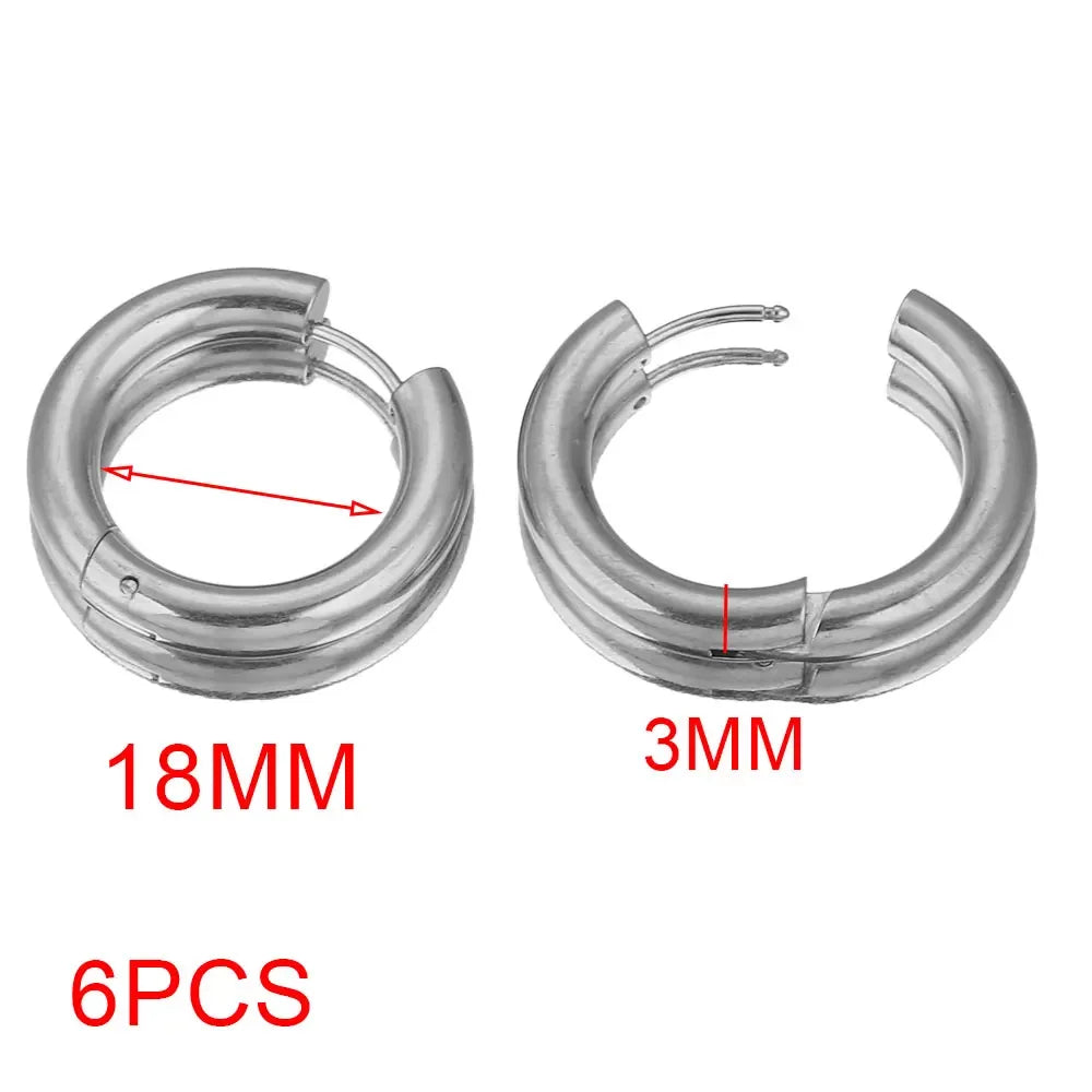 Gold plated large round hoop earrings for women, 6-piece jewelry set by HSF Marketplace