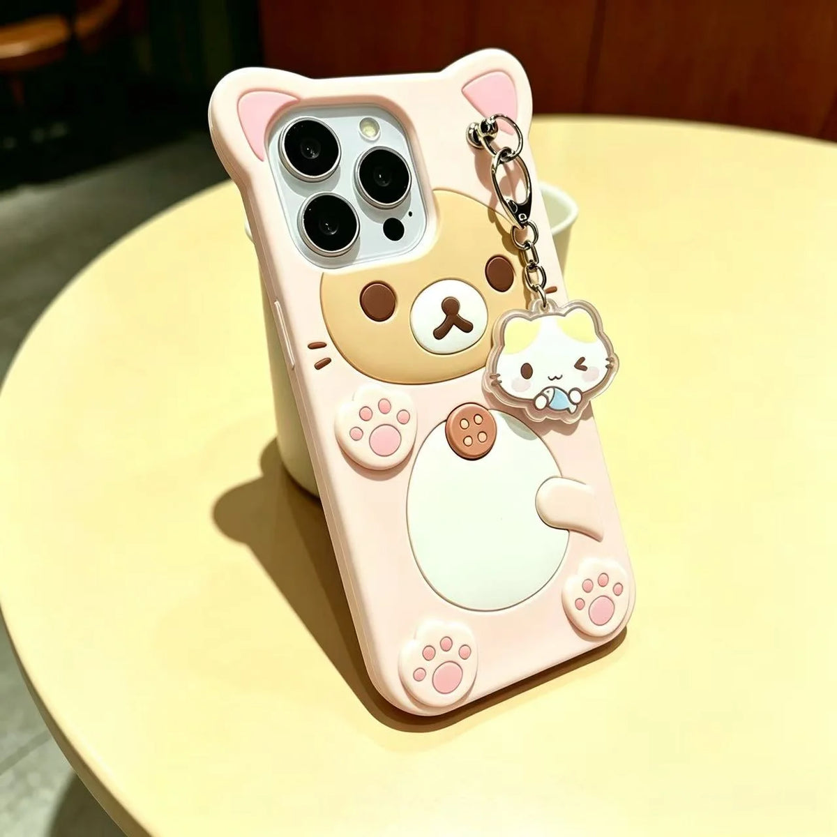 3D cute bear cartoon iPhone case for 12 to 17 Pro Max models by HSF Marketplace