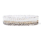 4pcs/set Gold Color Crystal Beads Bracelets For Women Girl Natural Stone Austria Crystal Glass Elastic Bracelet Set Jewelry