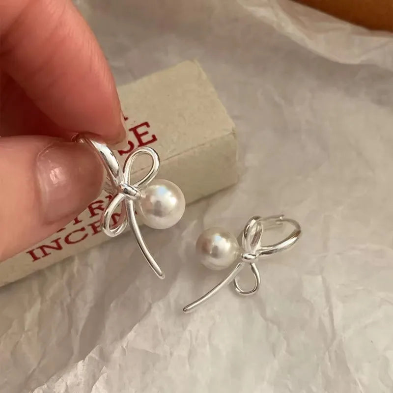 925 Sterling Silver Bow Knot Ear Clip for Women - Sweet Jewelry Gift