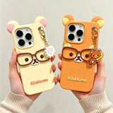 3D cute bear cartoon iPhone case for 12–17 Pro Max models by HSF Marketplace