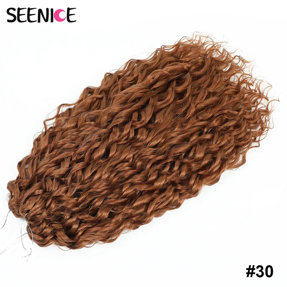 Jessica Synthetic Hair Deep Wave Twist Crochet Hair Braid Afro Curl Ombre Blonde Pink Deep Wavy Braiding Hair Extension ForWomen