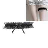 Gothic leather garter belt for women, punk-style leg accessory by HSF Marketplace