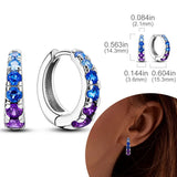 925 sterling silver hoop earrings with zirconia accents, hypoallergenic jewelry for women and girls