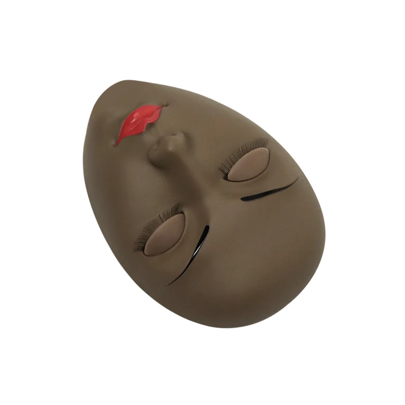 HSF Marketplace GAHAMACA false eyelash extension training head with removable eyelids, flat model head for lash practice.