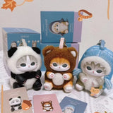 Mofusand cat vinyl plush blind box keyring, cute cartoon animal mini collectible figure ornament