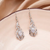 Women's Full Zircon Tassel Earrings Dangle Green Vintage Style Luxury Wedding Jewelry Christmas Valentine's Day Gift Accessories