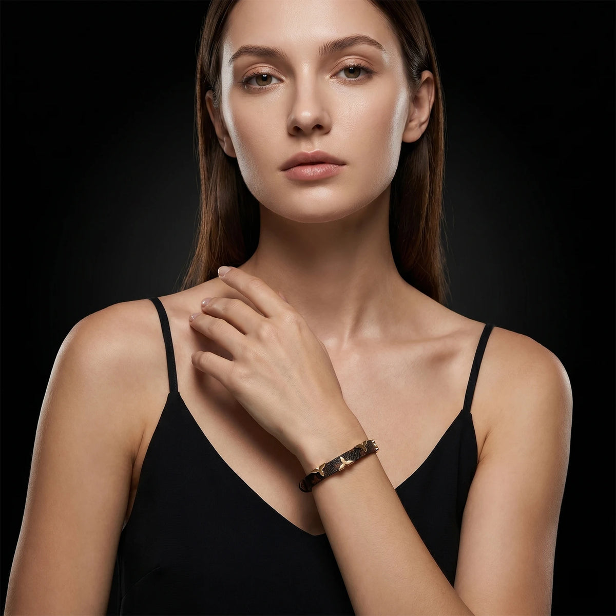1. Women Multicolor Striped Slim Bangle Thin Cuff Bracelet With Smooth Glossy Surface Elegant Wrist Ornament For Dating Evening