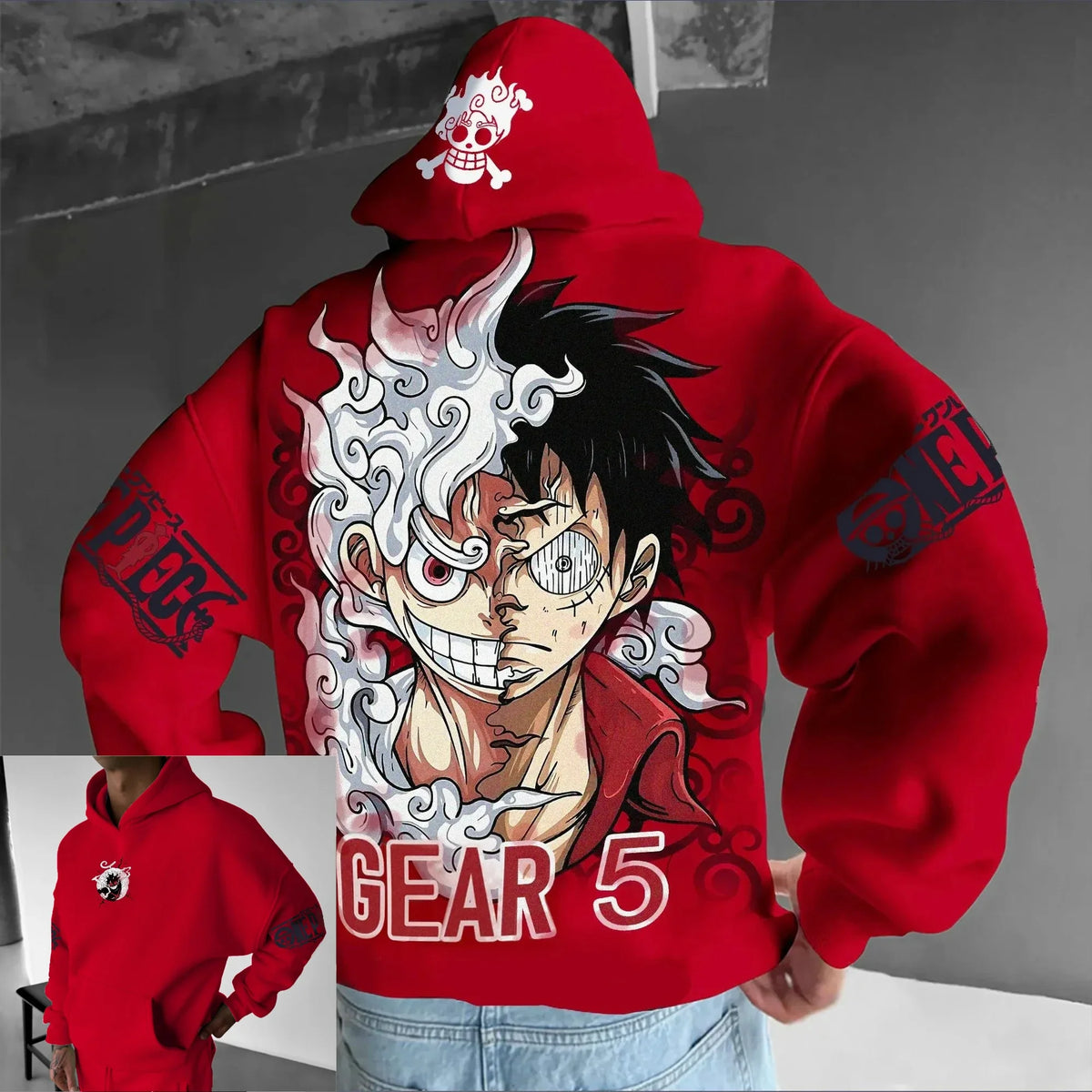 One Piece Luffy hoodie for men and women, casual anime sweatshirt with character design