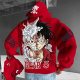 One Piece Luffy hoodie for men and women, casual anime sweatshirt with character design