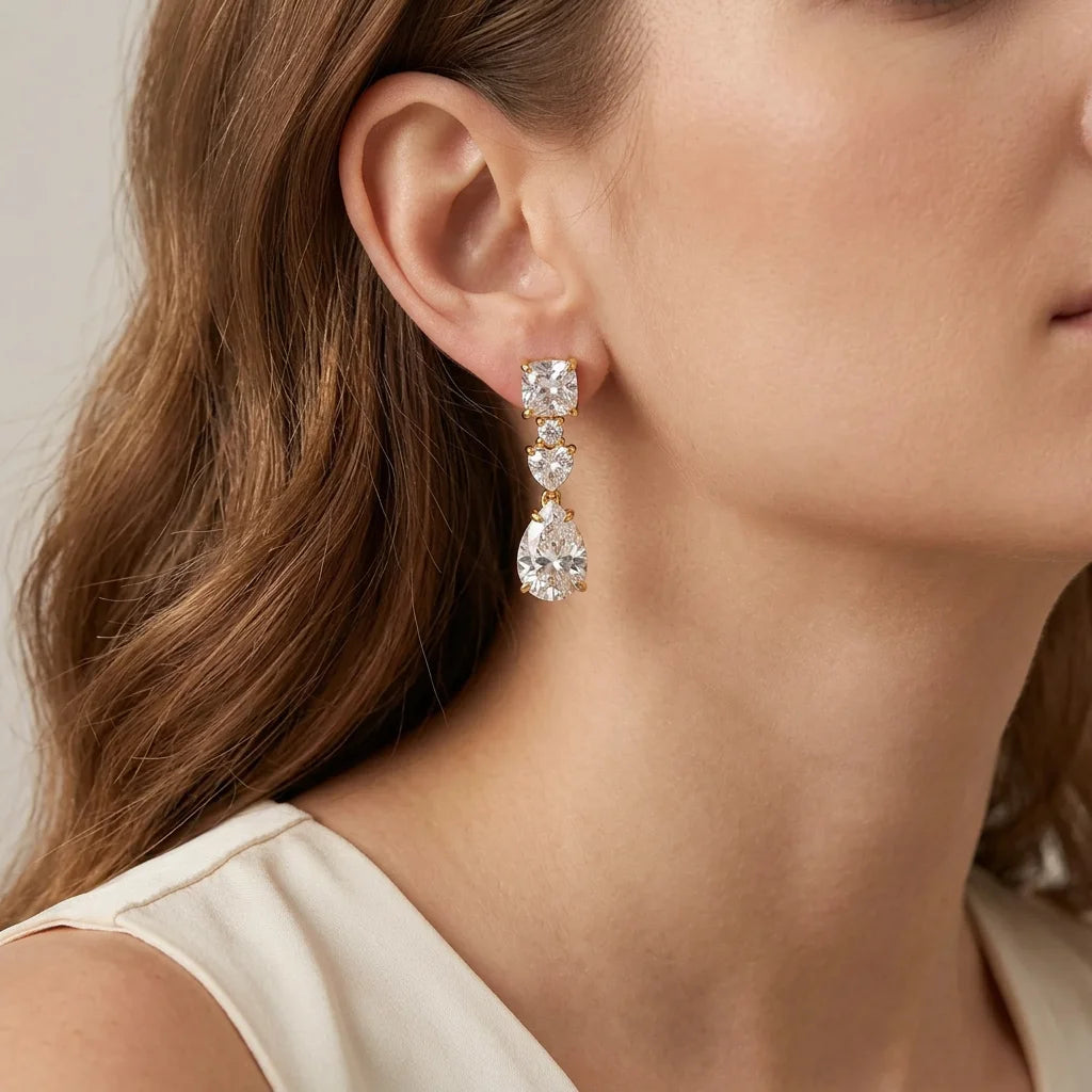 Large carat full moissanite 925 silver stud earrings for women, Halloween holiday jewelry gifts