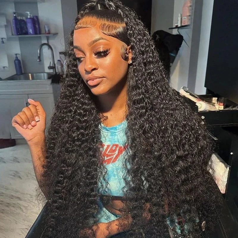 40 44 Inch Deep Wave Lace Front Wig 13x4 13x6 Lace Front Wigs Human Hair 250 Density Transparent Water Wave Curly Lace Front Wig