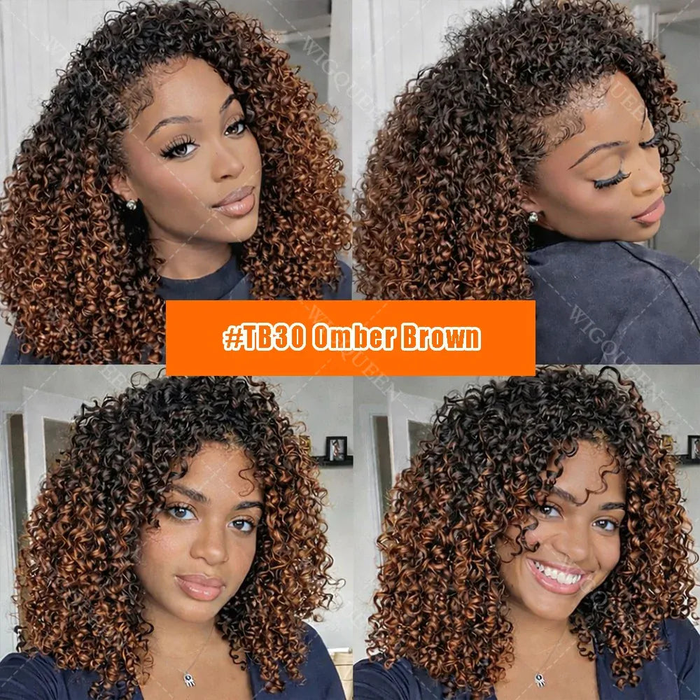 15A Small Spirals Curly Miracle Knots Feather Crochet Human Hair For Boho Braiding Invisible Knot PreSeparated Knotless Kinky Curly Crochet Human Hair Extensions Reusable Pre Looped Natural Black Crochet Bundles With String B