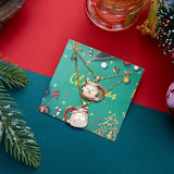 Christmas tea cup old couple pendant necklace for women by HSF Marketplace