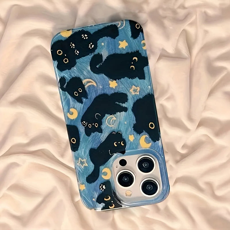 Moon and stars silicone iPhone case by HSF Marketplace, stylish protective cover for all models