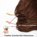 Chocolate Brown Body Wave Crochet Hair Boho Braids Miracle Knots Hair Human Crochet Hair  High Quality Pre-Separated Invisible Wet And Way Crochet Hair Extensions