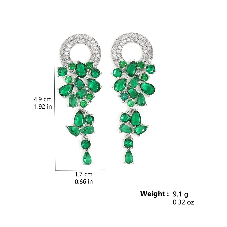 Elegant blue cubic zirconia drop earrings for women by HSF Marketplace