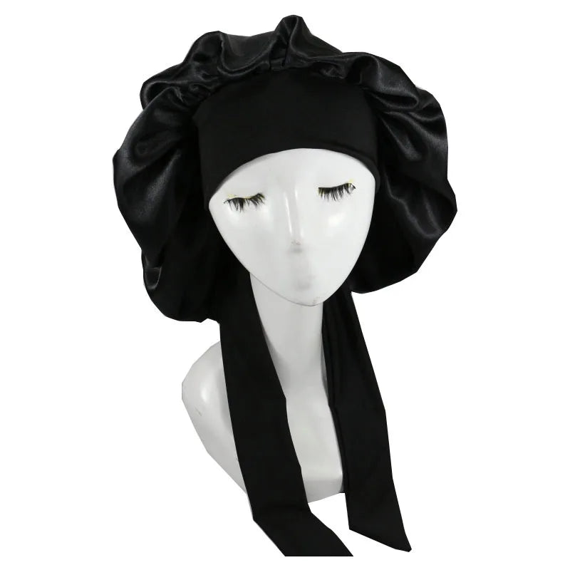 HSF Marketplace satin sleeping cap for women, hair care bonnet nightcap in a smooth satin fabric