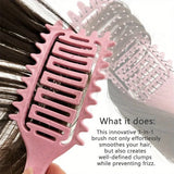 Hollow boar bristle curl define styling brush from HSF Marketplace with detangling and shaping hair for natural, defined curls.