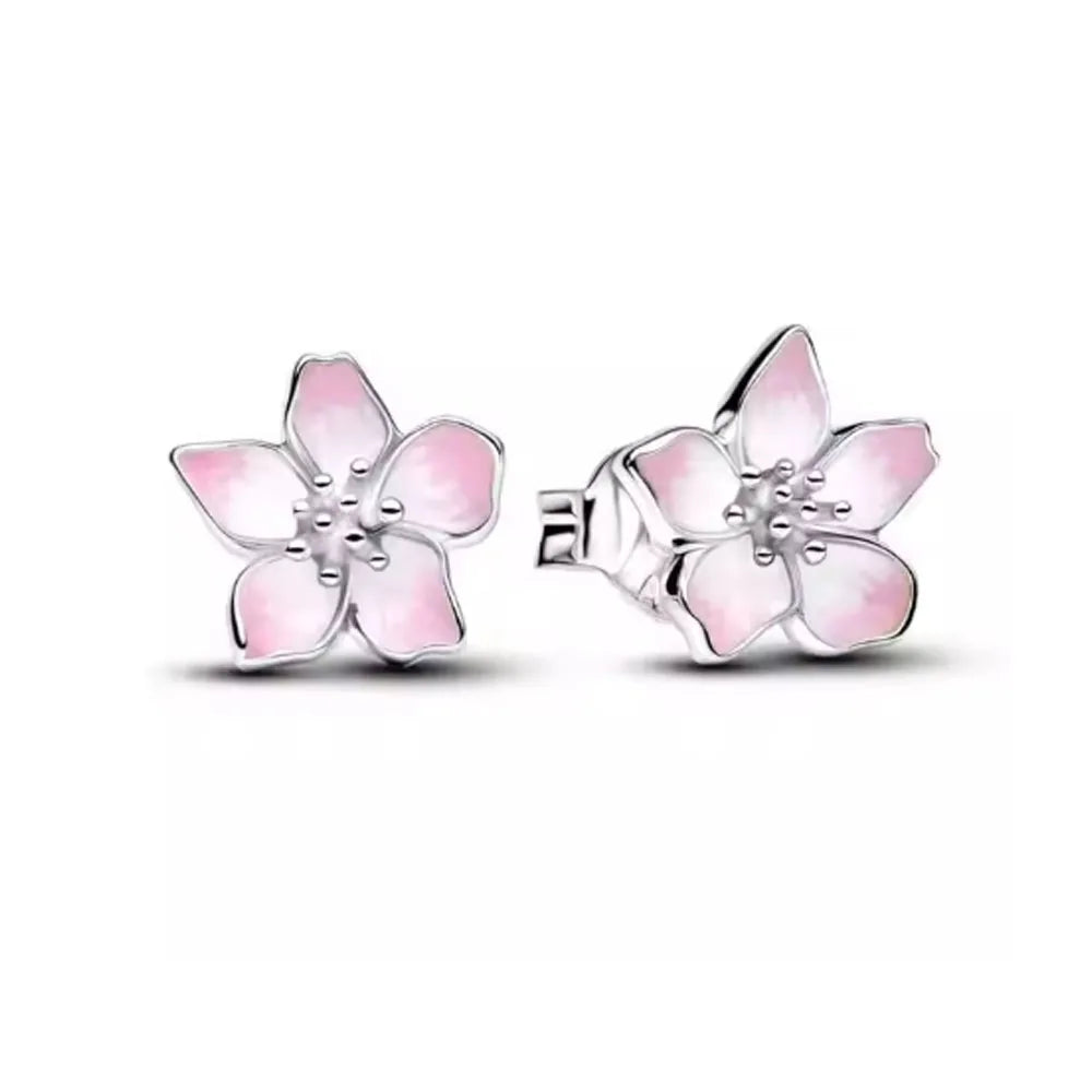 925 silver butterfly square heart-shaped earrings for women