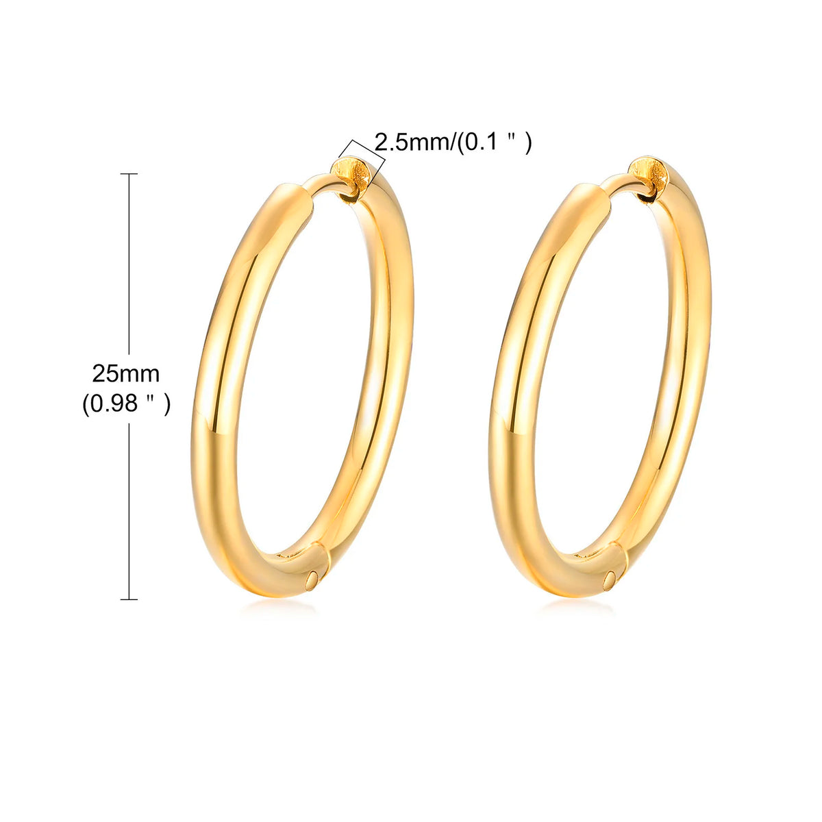 Stainless steel twist circle hoop earrings for women by HSF Marketplace