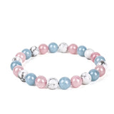 Natural Stone Beads Aquamarine Bracelet Round Agates Jaspers Turquoise Beaded Bracelets for Women Elastic Rope Handmade Jewelry