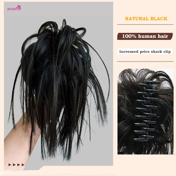 Ponytail Hairpiece Updo Chicken Nest Head  Female Grab Clip Ball Head Pick Dye Hair Ring Shark Clip Pan Hair Contract Real Hair