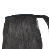 Long straight Brazilian Remy human hair wrap-around ponytail extension in natural color by HSF Marketplace