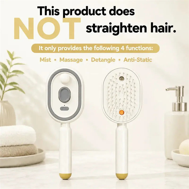 2026Women Wet & Dry Electrics Hairbrush Anti-Frizz with Water Spray Rechargeable  Fast Charging for Both Long & Short Hairs