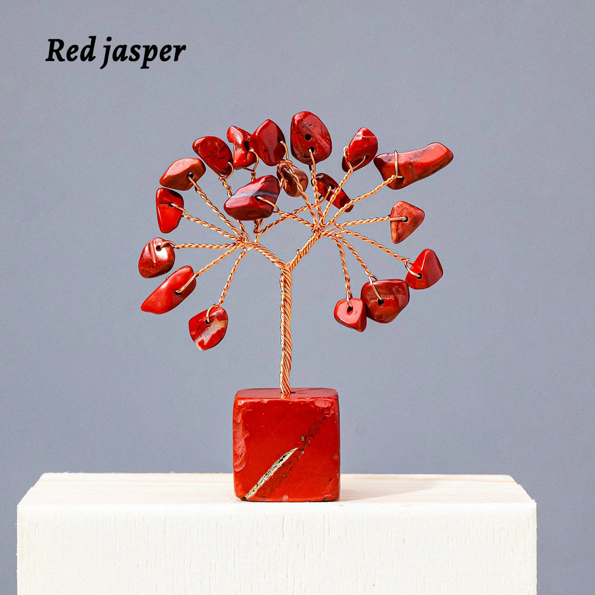 1pc Natural Gemstone Crystal Chakela Lucky Tree With Block Base Home Office Desk Living Room Crystal Decor Mini Sized Home