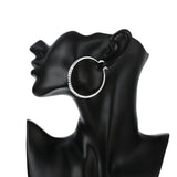 HSF Marketplace 925 sterling silver 5cm circle hoop earrings for women, fashion jewelry for weddings and parties