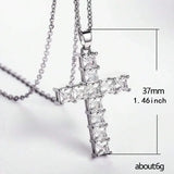 Gold multi-color crystal Jesus cross pendant necklace for women, stylish jewelry by HSF Marketplace, perfect for parties and leisure.