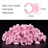100PCS Disposable Glue Rings Eyelash Extension/Nail Art/Tattoo Blossom Smart Cup Extension Supplies Tools