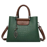 Soft genuine PU leather handbag for women, vintage shoulder tote bag, large capacity purse from HSF Marketplace.