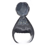 2-in-1 synthetic clip-in hair bun with bangs, chignon donut bun and high ponytail hair piece