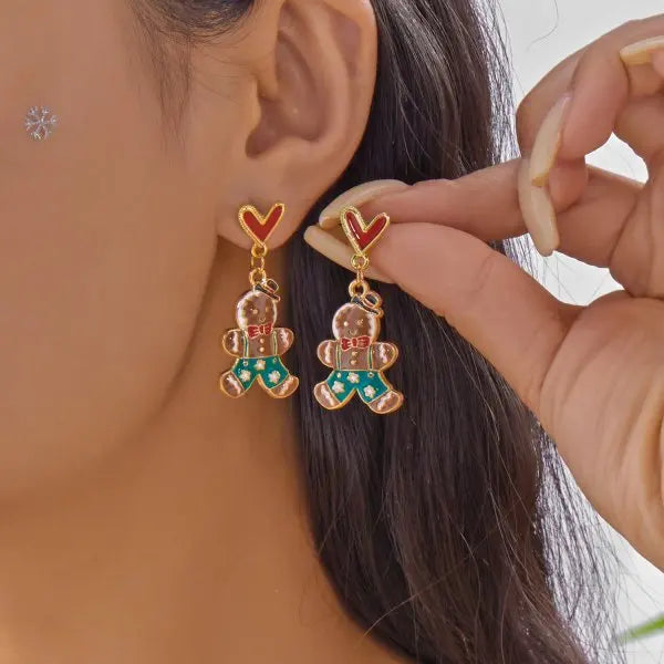 Christmas pearl flower star bell dangle earrings for women by HSF Marketplace