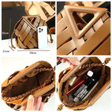 Trendy vegan leather woven tote bag for women with top handles, crossbody strap, stylish handbag for everyday use.