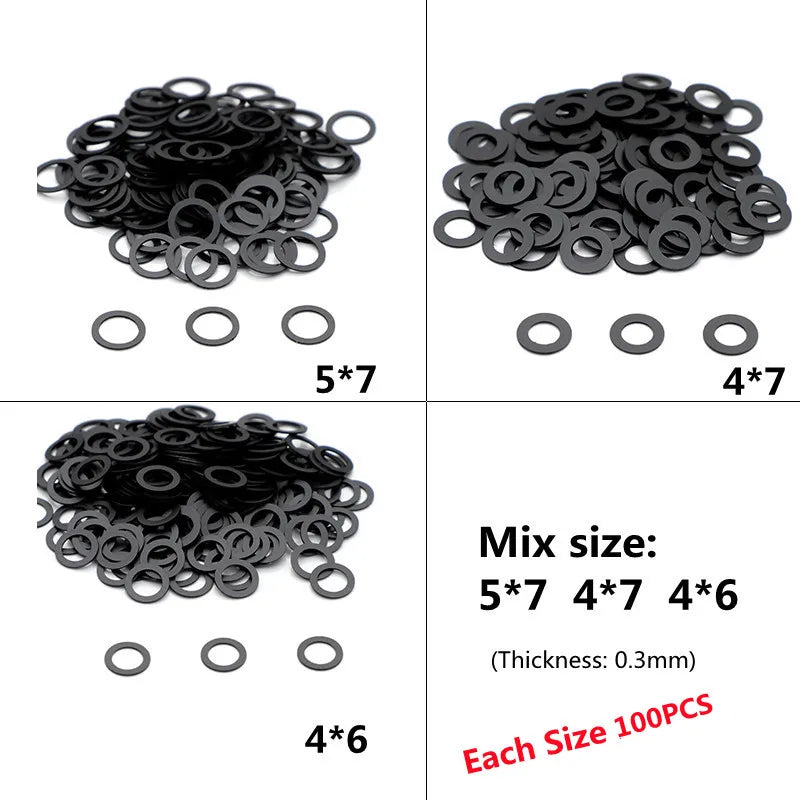 Plastic Washers and Metal Gaskets Set for Professional Hairdressing Scissors Repair and Assembly Mix Sizes 900PCS/BOX