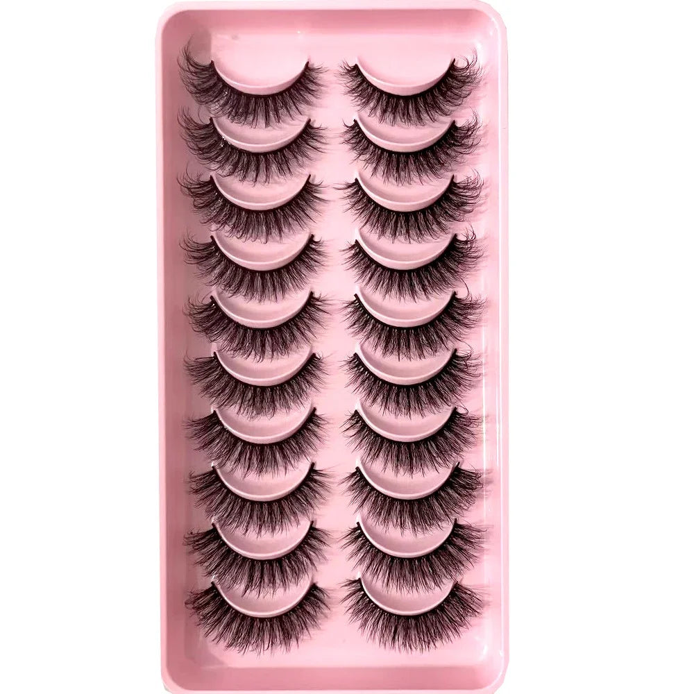 HSF Marketplace 3D faux mink hair false eyelashes, 10 pairs of fluffy lashes in assorted styles