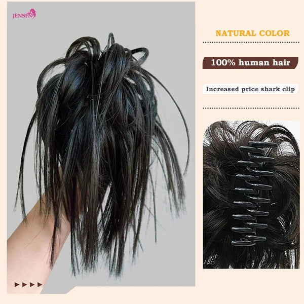 Ponytail Hairpiece Updo Chicken Nest Head  Female Grab Clip Ball Head Pick Dye Hair Ring Shark Clip Pan Hair Contract Real Hair