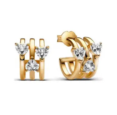 925 sterling silver herbarium cluster heart halo stud earrings with sparkling accents for women, HSF Marketplace