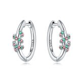 925 sterling silver Christmas dangle earrings for women with festive holiday design, by HSF Marketplace