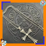 Retro large cross flame sword pendant necklace for women, detailed antique-style jewelry by HSF Marketplace